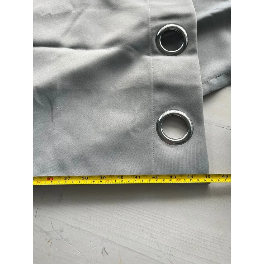 Gray Window Curtain Panels Set Room Darkening Drapes Grommet‎ Top Polyester